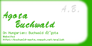 agota buchwald business card
